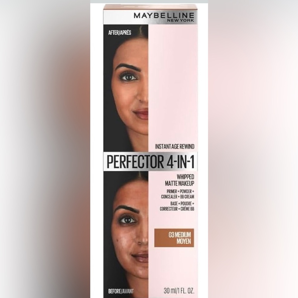 Maybelline PerfectoR 4-in-1 Whipped Matte Makeup - 03 Medium - New In Sealed Box